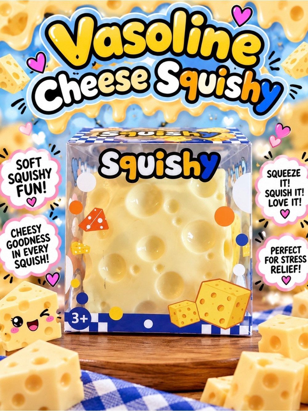 Cheese Squishy Stress Toy